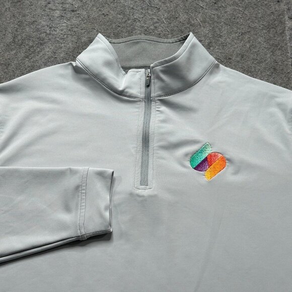 Peter Millar 1/4 Zip Pullover Men L Gray Perth Performance Stretch ME0EK40 - Picture 1 of 15